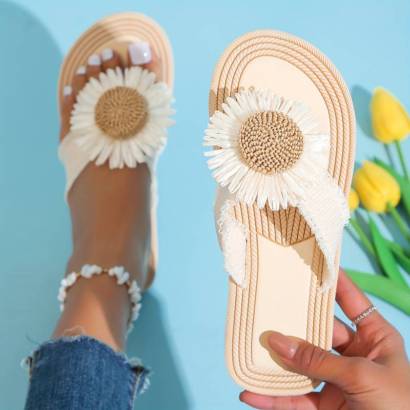 Sandales Boho à Enfiler avec Motif Floral – Marivi