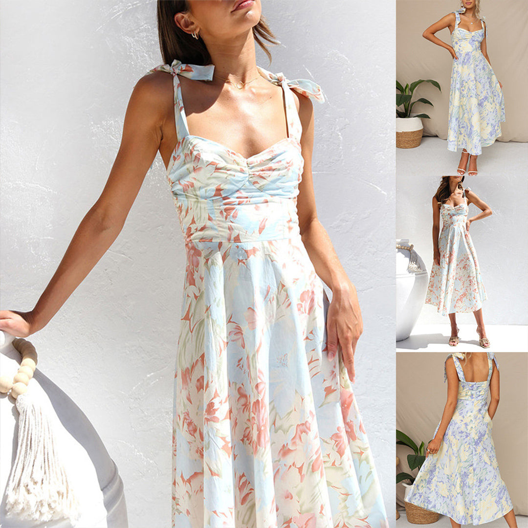 Robe midi florale en tissu léger – Alina