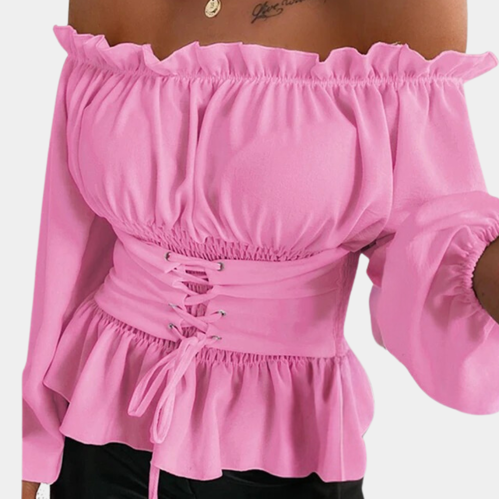 HÉLÈNE | Chemisier raffiné à épaules dénudées pour femmes - Luviera Fashion