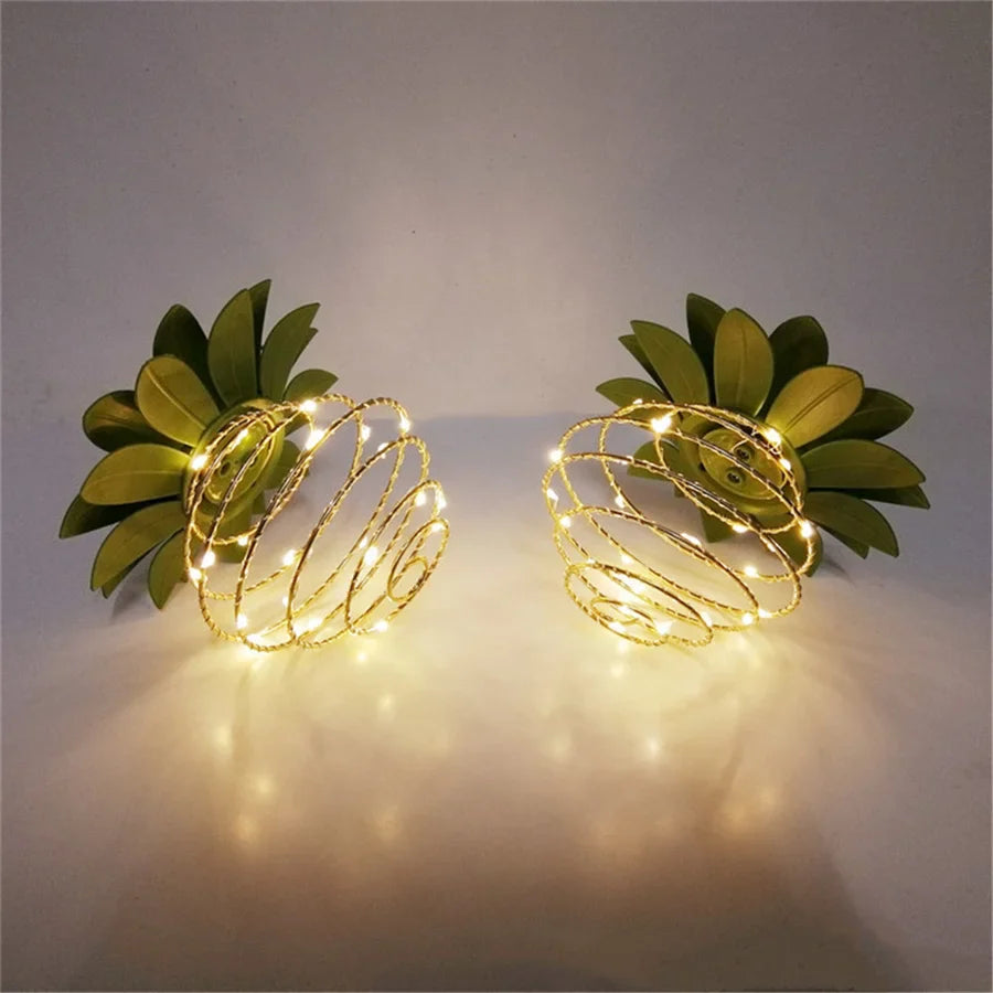 Lampe de Jardin Solaire Étanche - Design Ananas avec Contrôle Intelligent