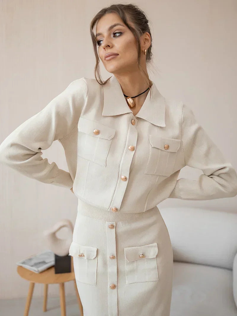 ISLA | Élégant ensemble blazer-jupe pour un style intemporel