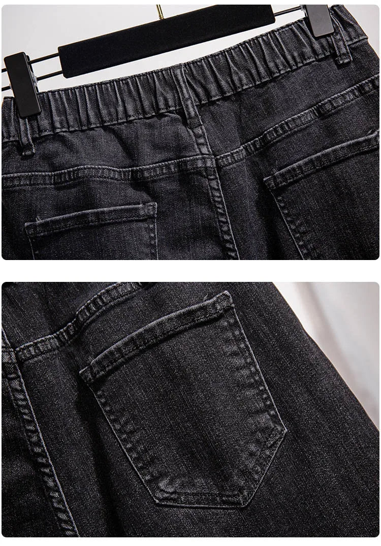 Shorts en jean taille haute décontractés, grande taille pour l'été 2025