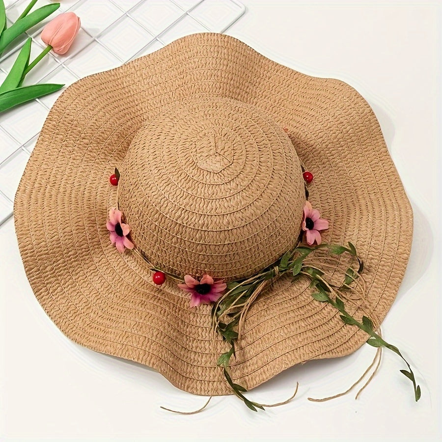 Chapeau d'été pour femmes avec motifs floraux et fruités – Solène