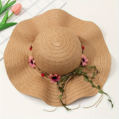 Chapeau d'été pour femmes avec motifs floraux et fruités – Solène