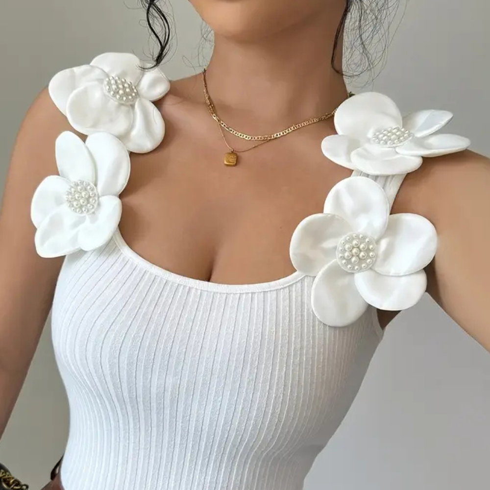 Débardeur floral sans manches pour femmes - Tendance été 2025 - Elara