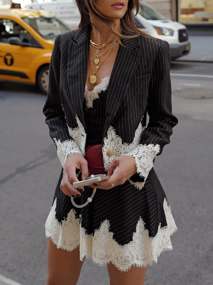 CÉLIA | Élégante mini robe en dentelle avec détails délicats - Luviera Fashion