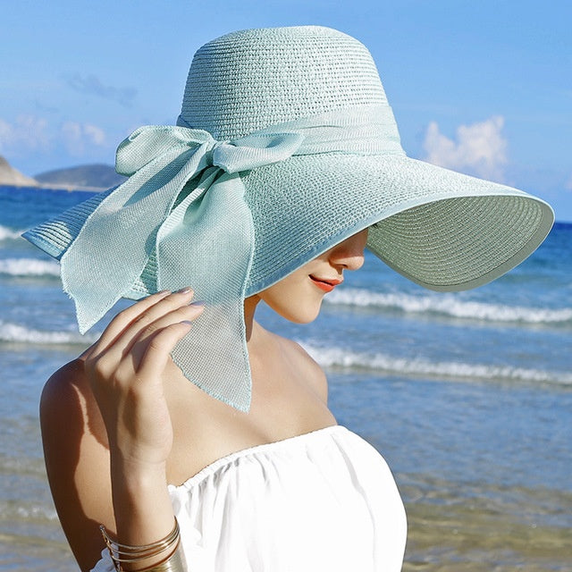 Chapeau de paille féminin avec protection solaire – Candy