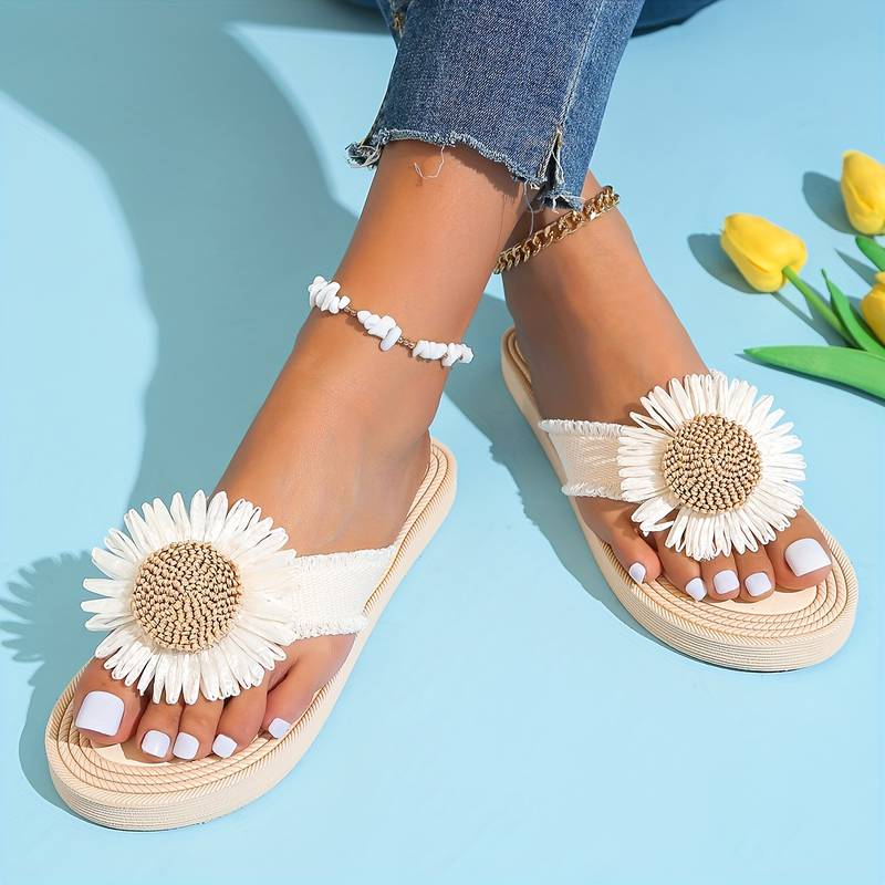 Sandales Boho à Enfiler avec Motif Floral – Marivi