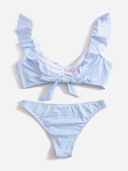 Maillot de Bain Rayé Bleu et Blanc - Lina