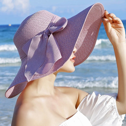 Chapeau de paille féminin avec protection solaire – Candy