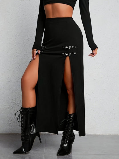 Jupe d'été taille haute fendue – Sophie