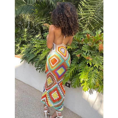 Robe de Plage Longue en Crochet Artisanale – Soleia