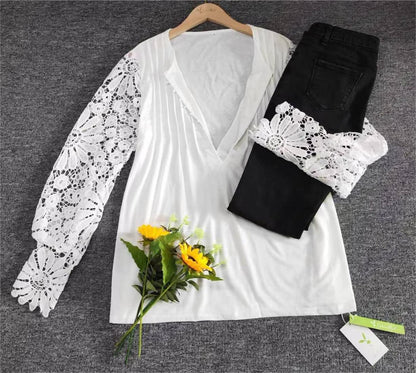 Chemisier Long à Manches Longues Uni pour Femmes