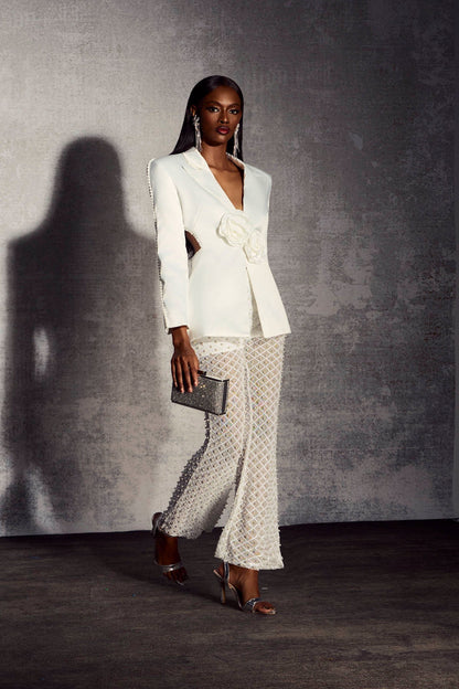 LINA | Ensemble blazer perlé