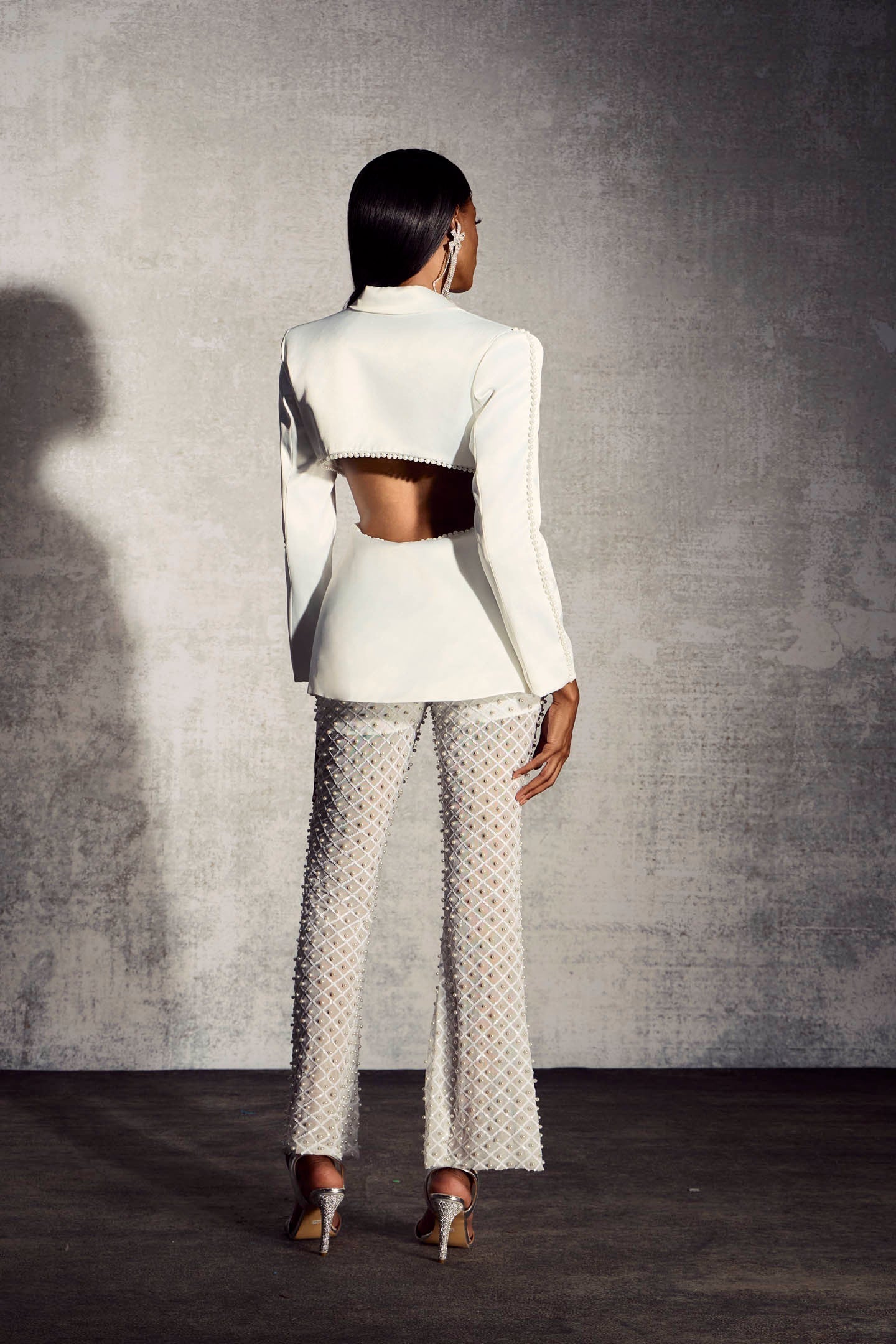 LINA | Ensemble blazer perlé