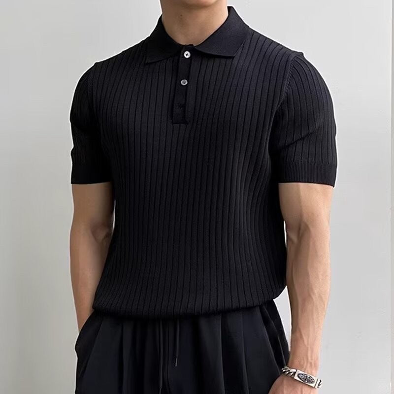 GIMCHEON - Pull Polo pour Homme en Coton