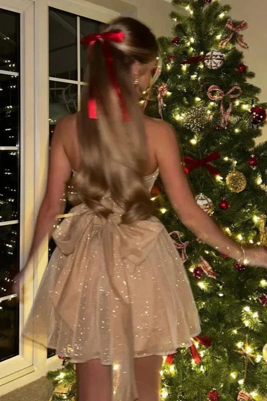 ILONA | Mini robe scintillante bustier pour femmes - Luviera Fashion