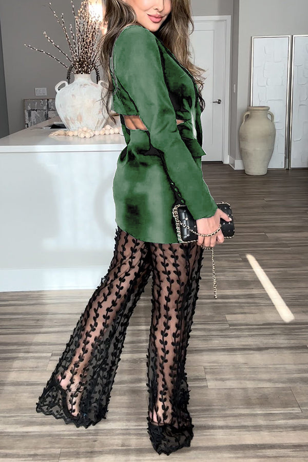 LINA | Blazer chic à manches longues avec dos ouvert - Luviera Fashion