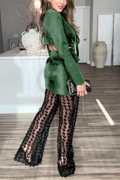 LINA | Blazer chic à manches longues avec dos ouvert - Luviera Fashion