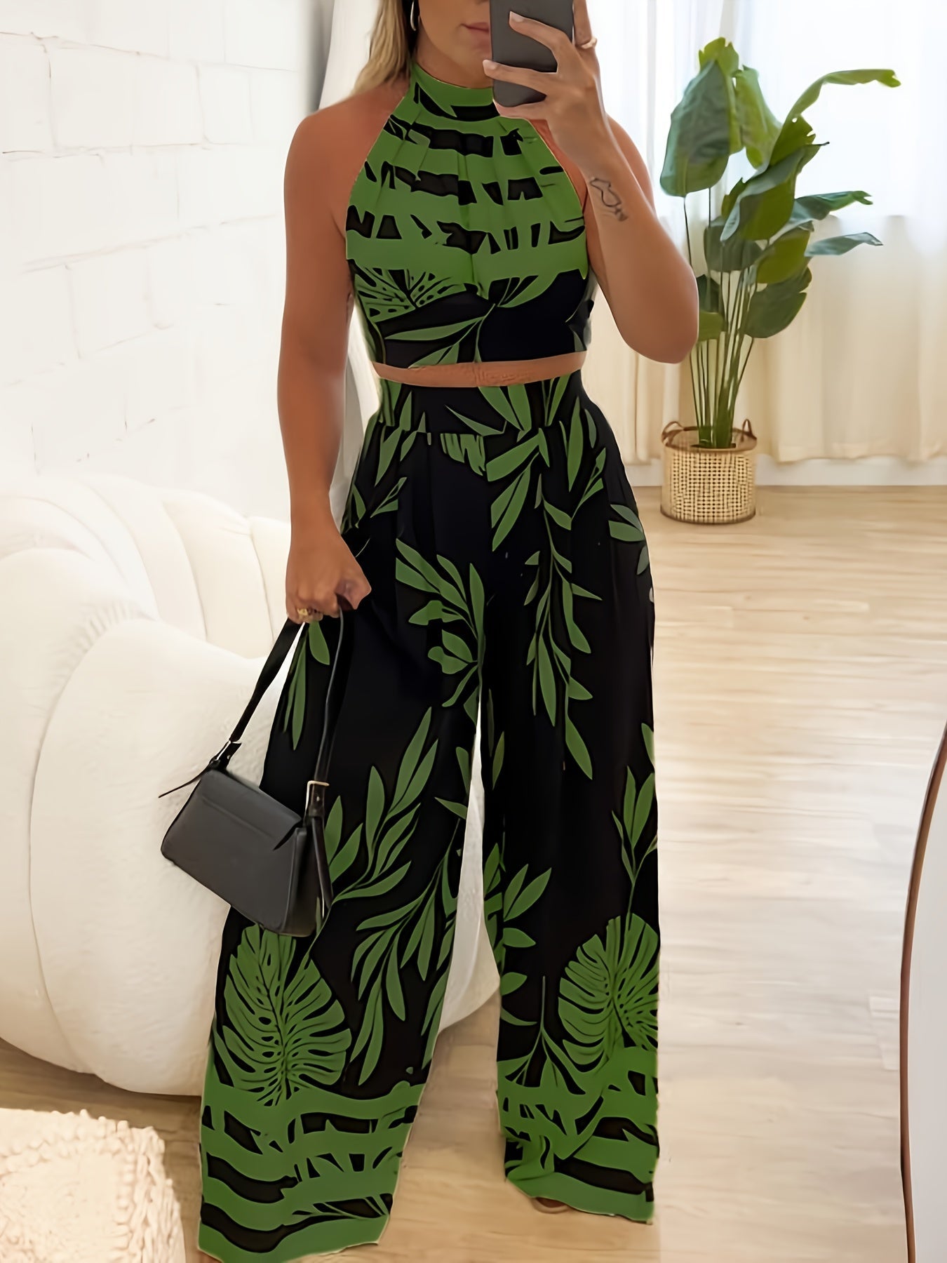 Hildur | Ensemble de deux pièces avec motif tropical