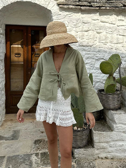 OLIVIA | Chemisier chic à manches bouffantes pour un style féminin et moderne - Luviera Fashion