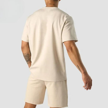 Ensemble d'été oversize beige pour hommes - Luviera Fashion