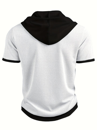 Zachary | Chemise décontractée en tricot pour homme avec capuche et boutons en métal