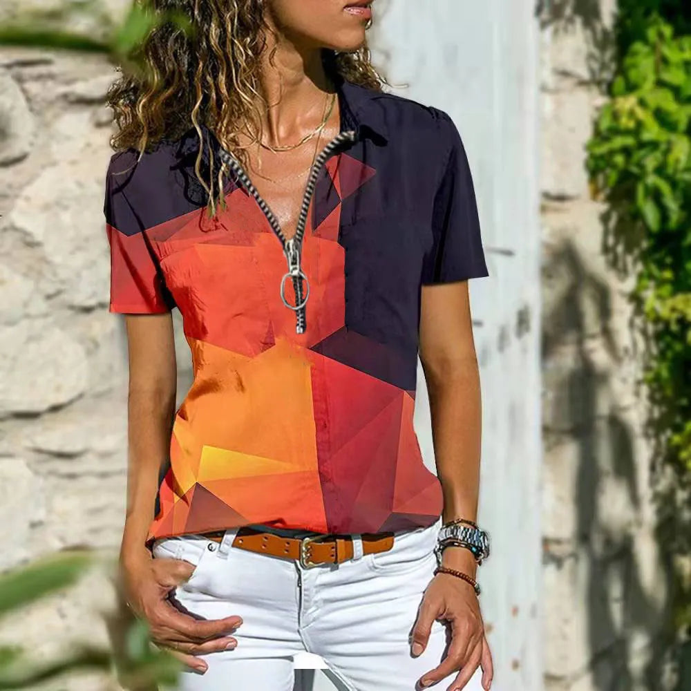 MAYA | T-shirt zippé élégant pour un style casual - Luviera Fashion