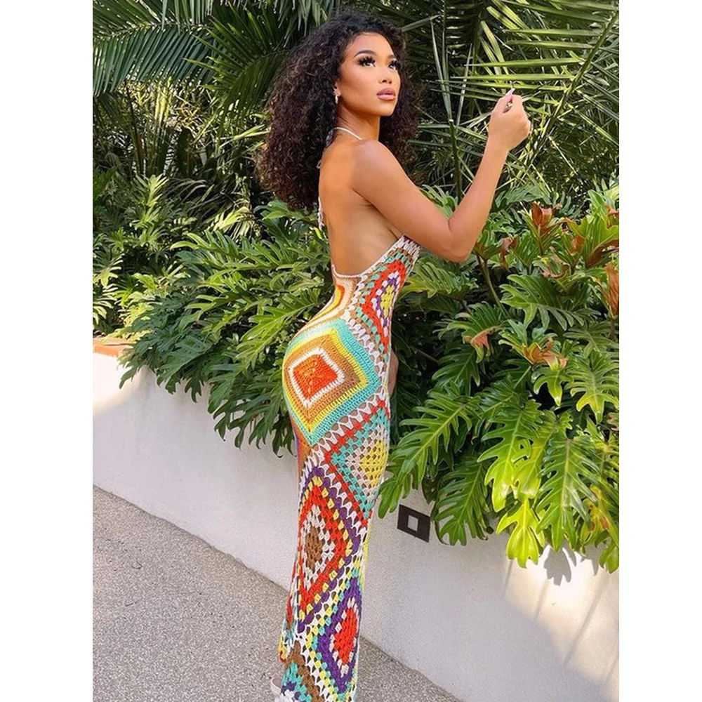 Robe de Plage Longue en Crochet Artisanale – Soleia