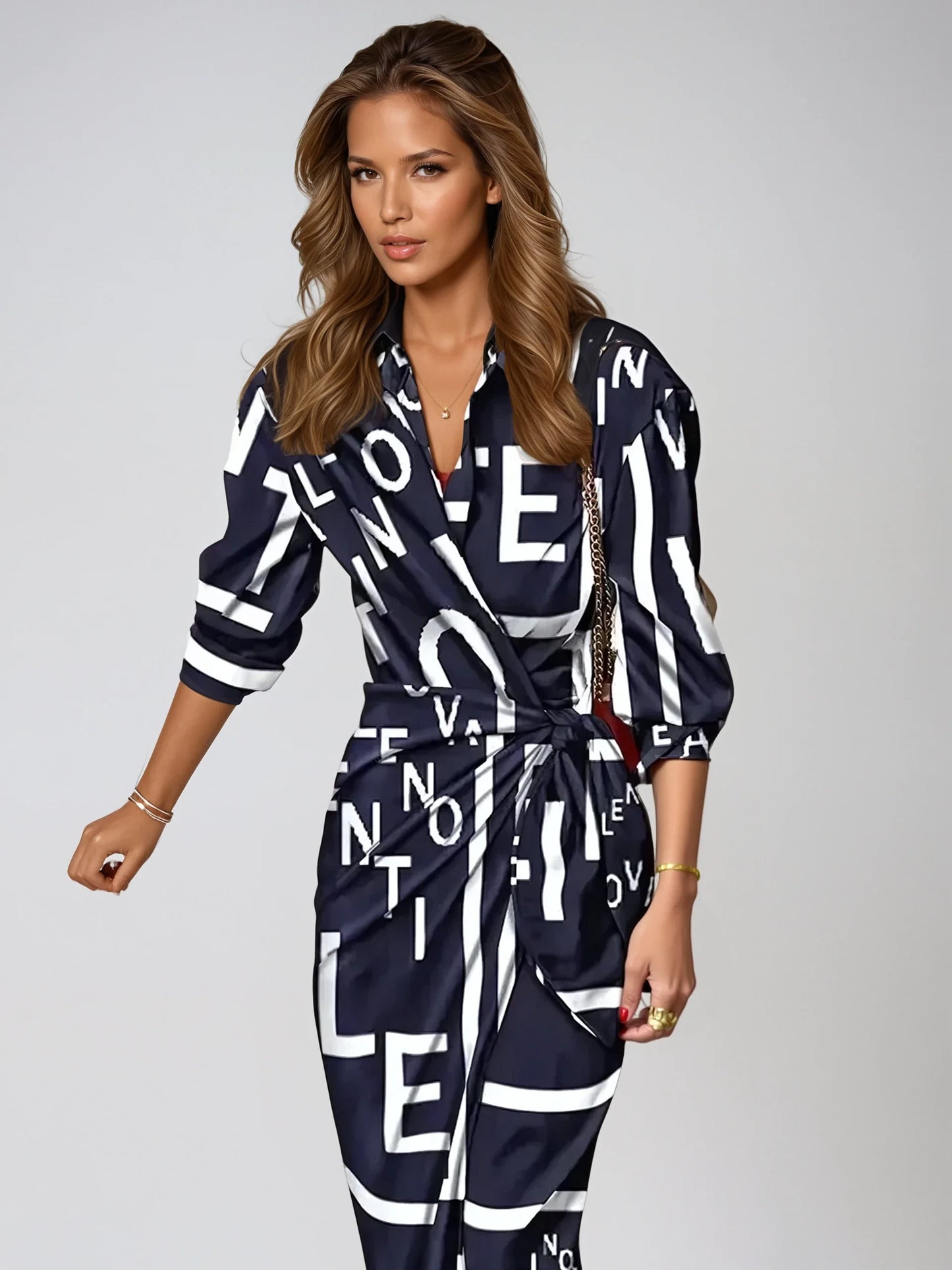 Mabel – Robe Cache-Cœur Rayée pour Femmes