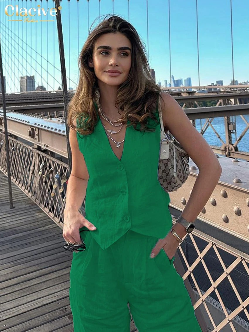 MILA | Tenue deux pièces en lin, chic et aérée - Luviera Fashion