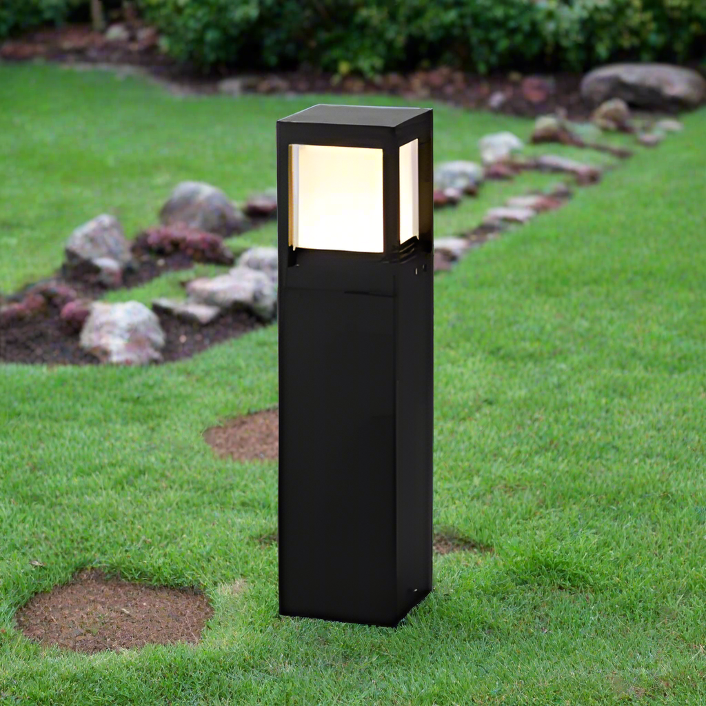 Nimbus Cube - Lampe Solaire de Jardin 60 cm avec LED Blanc Chaud pour Extérieur