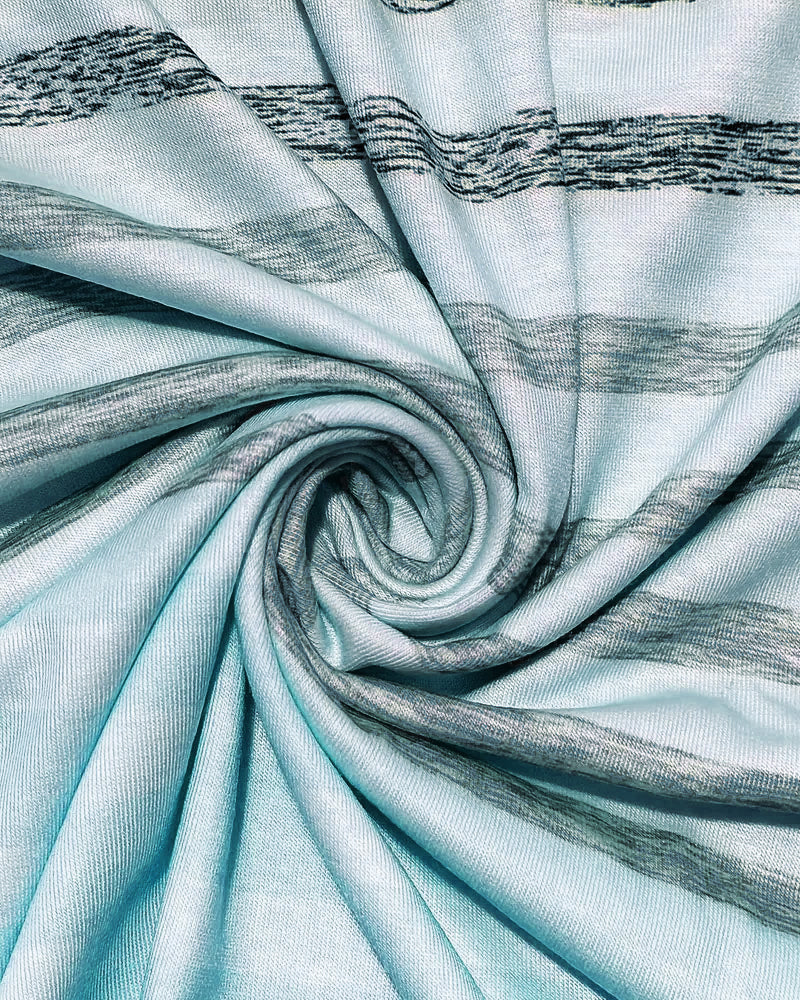 T-shirt rayé pour femmes avec col rond et dégradé de couleurs – Melia