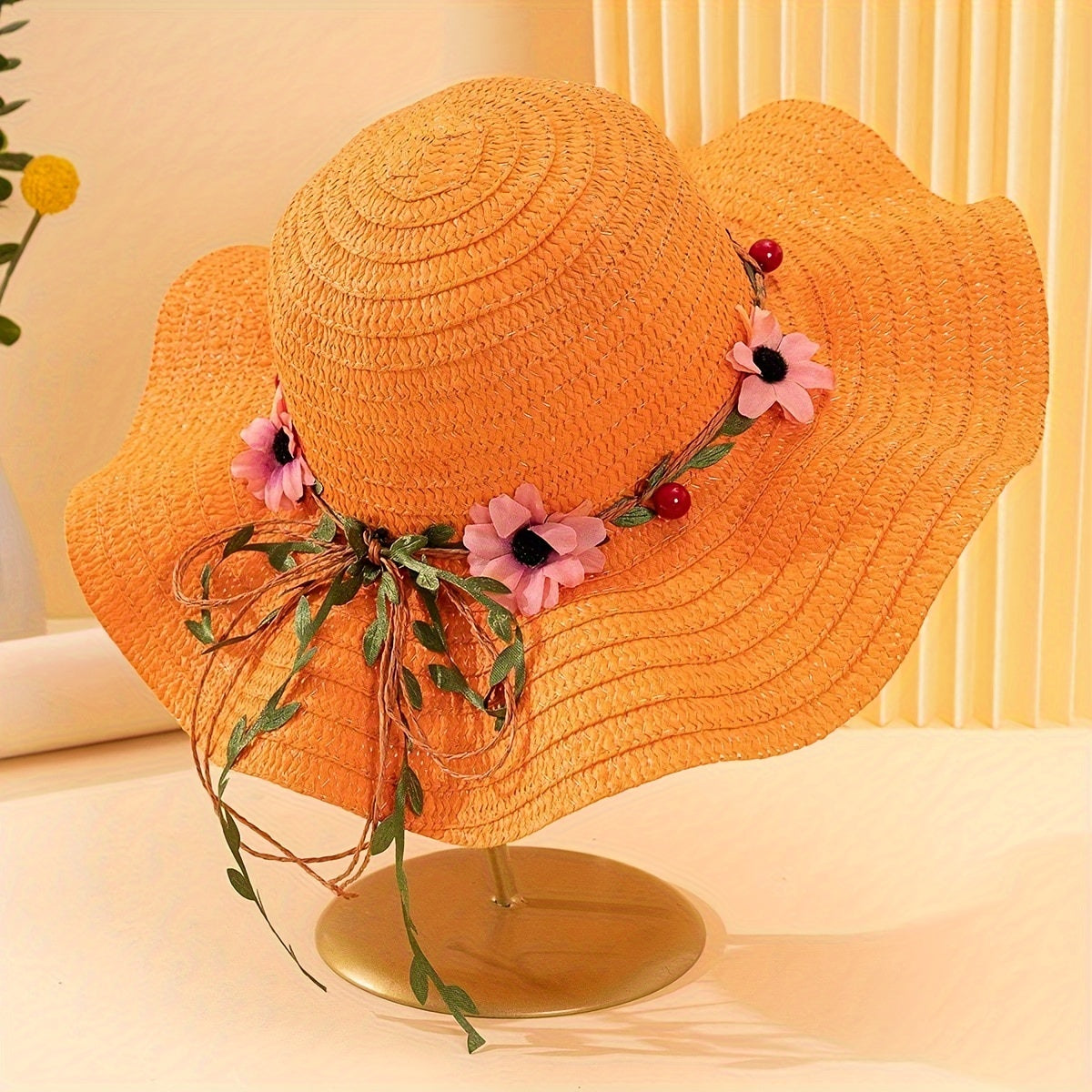 Chapeau d'été pour femmes avec motifs floraux et fruités – Solène