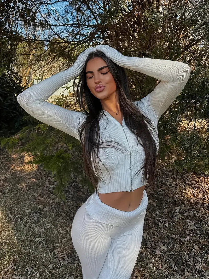 MIRA | Ensemble doux en tricot à deux pièces pour un confort optimal - Luviera Fashion