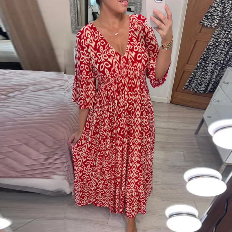 DELPHINE | Robe Moderne à Imprimé pour Femme - Luviera Fashion
