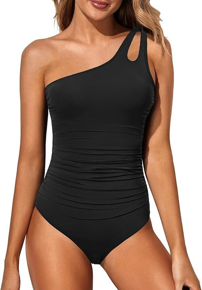 Maillot de bain femme asymétrique avec maintien du ventre – Modèle Valeria