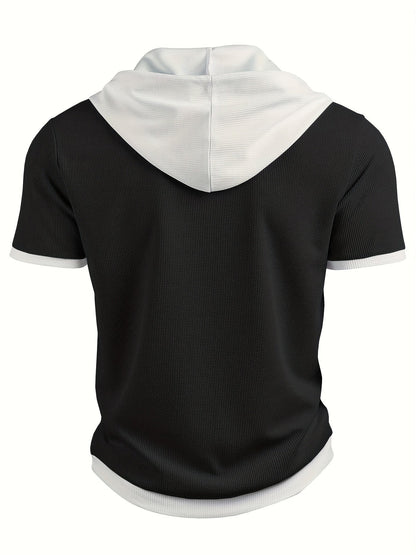 Zachary | Chemise décontractée en tricot pour homme avec capuche et boutons en métal