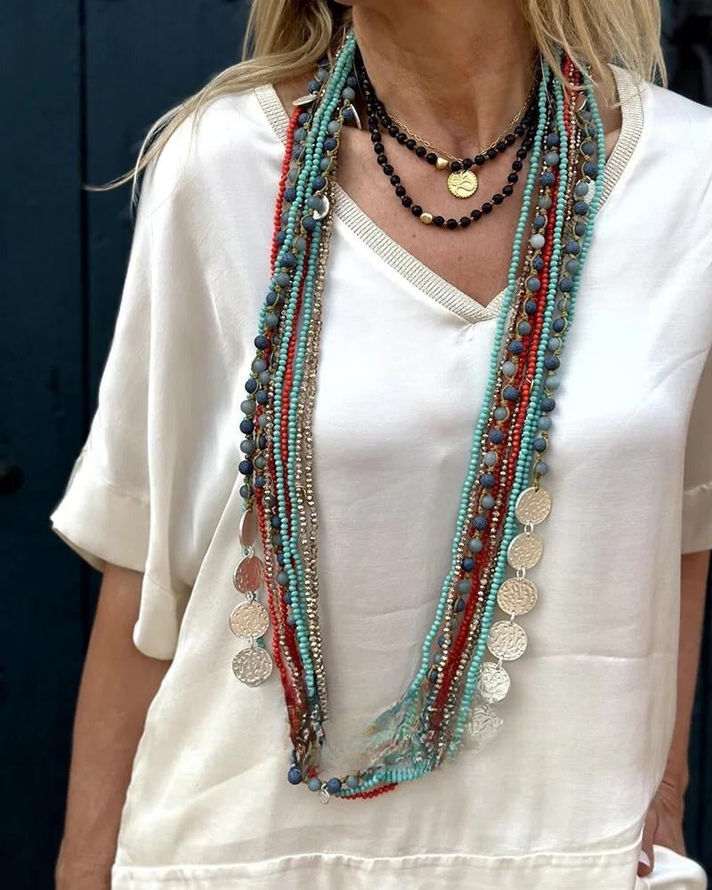 TALIE | Ensemble sophistiqué chemisier et pantalon blanc - Luviera Fashion