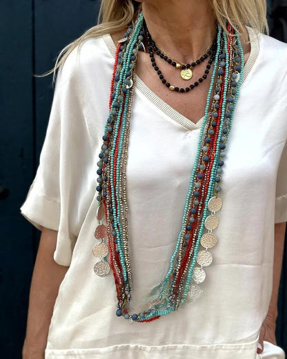 TALIE | Ensemble sophistiqué chemisier et pantalon blanc - Luviera Fashion