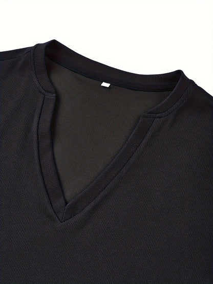 Arnhold | T-shirt homme à décolleté en V profond texturé