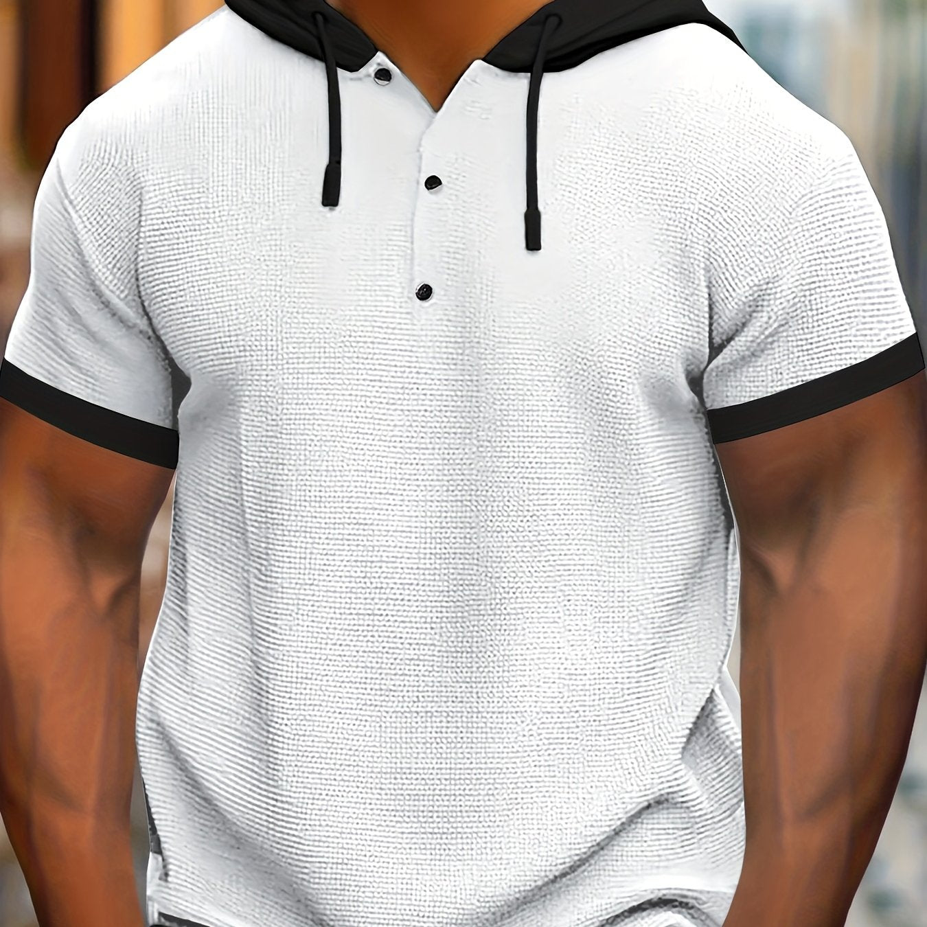 Zachary | Chemise décontractée en tricot pour homme avec capuche et boutons en métal