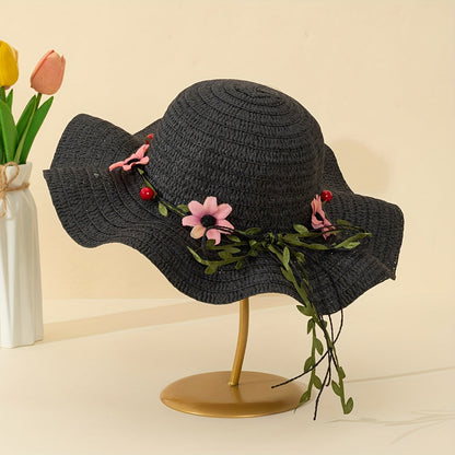 Chapeau d'été pour femmes avec motifs floraux et fruités – Solène
