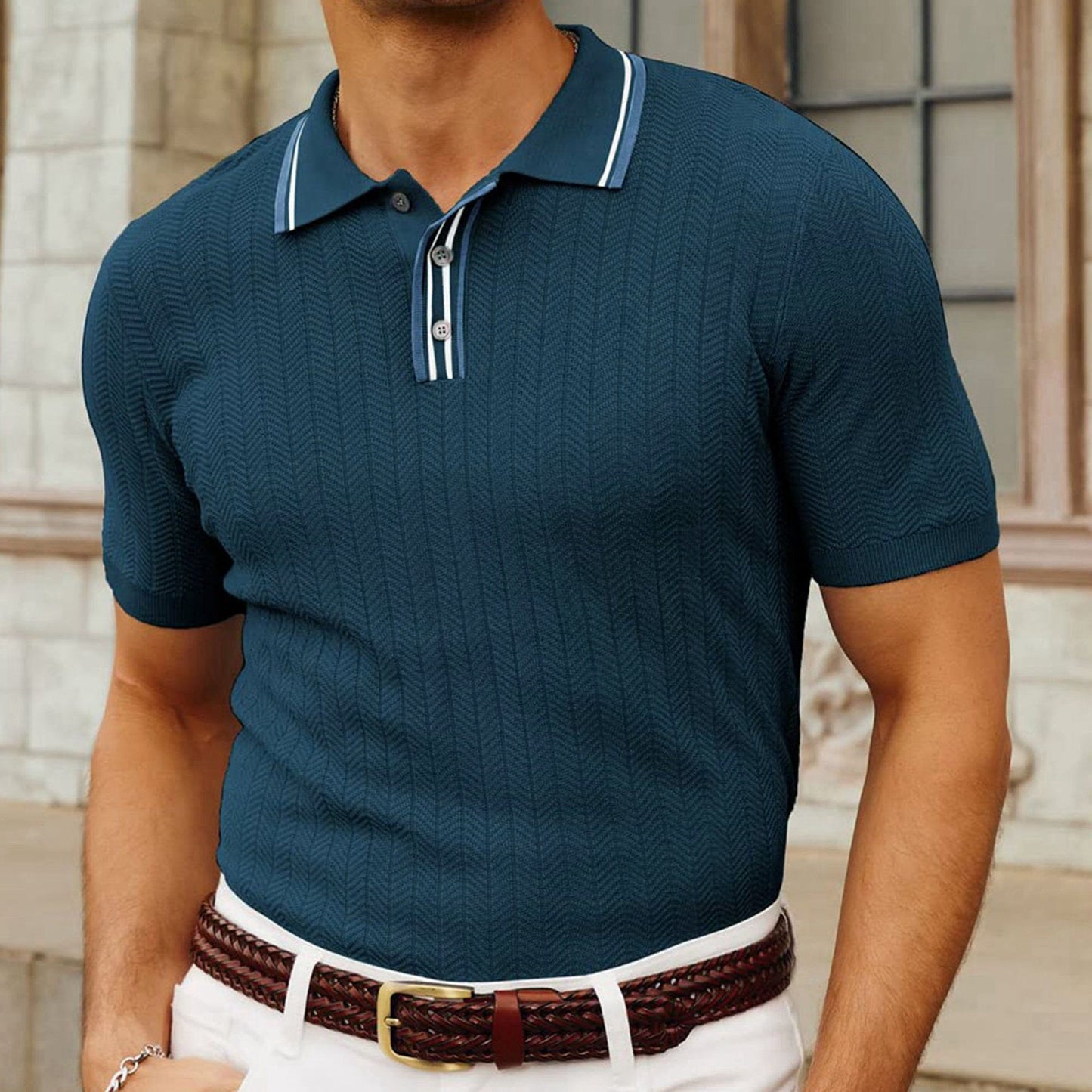 AMALFI - Knit Polo Pour Homme