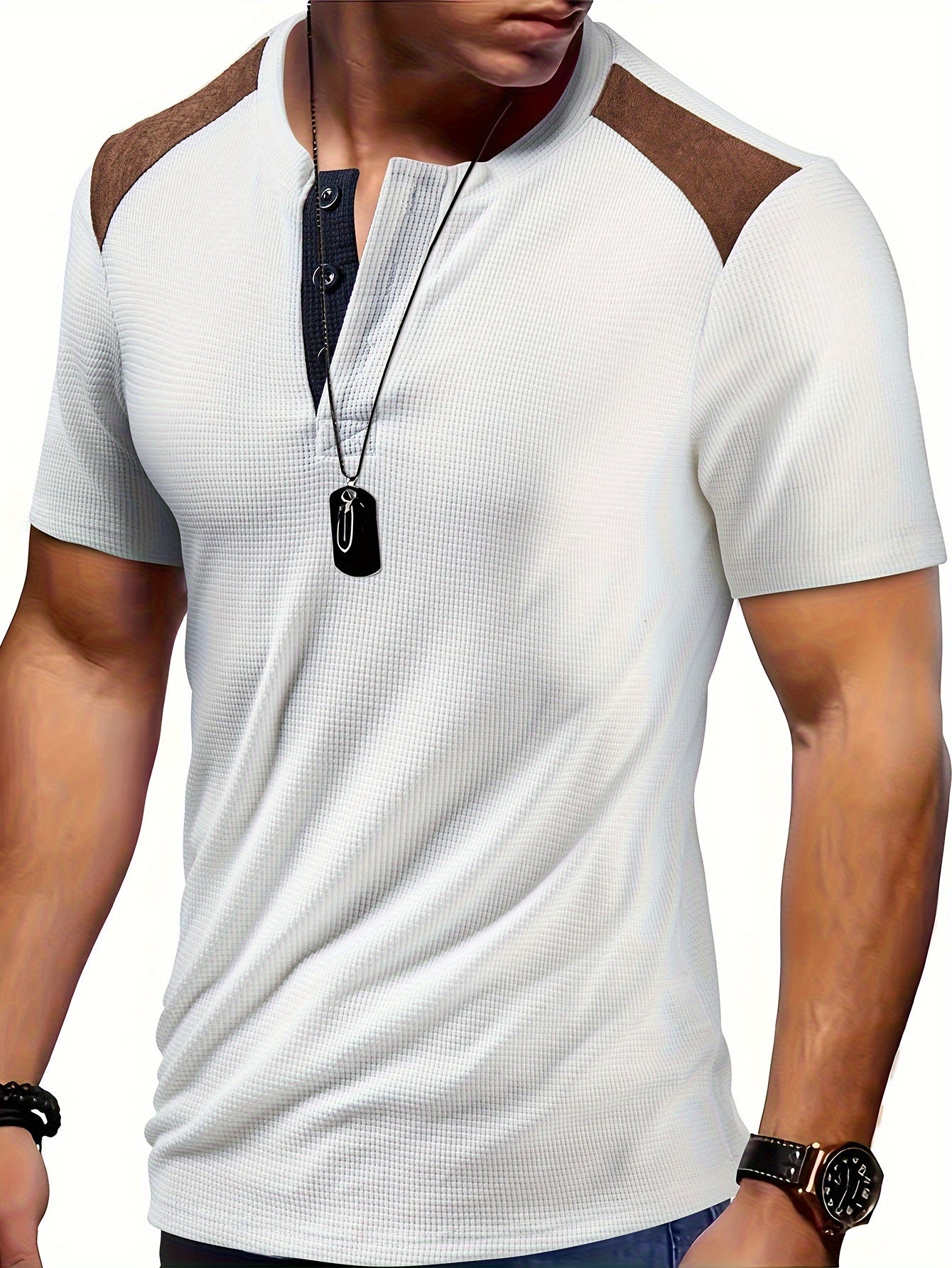 River | Chemise Henley Homme en Gaufre