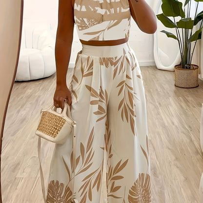 Hildur | Ensemble de deux pièces avec motif tropical