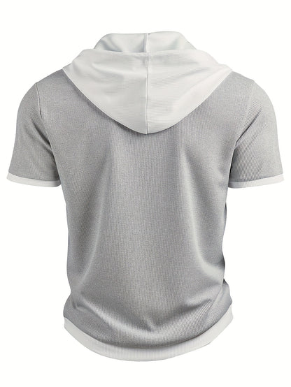 Zachary | Chemise décontractée en tricot pour homme avec capuche et boutons en métal