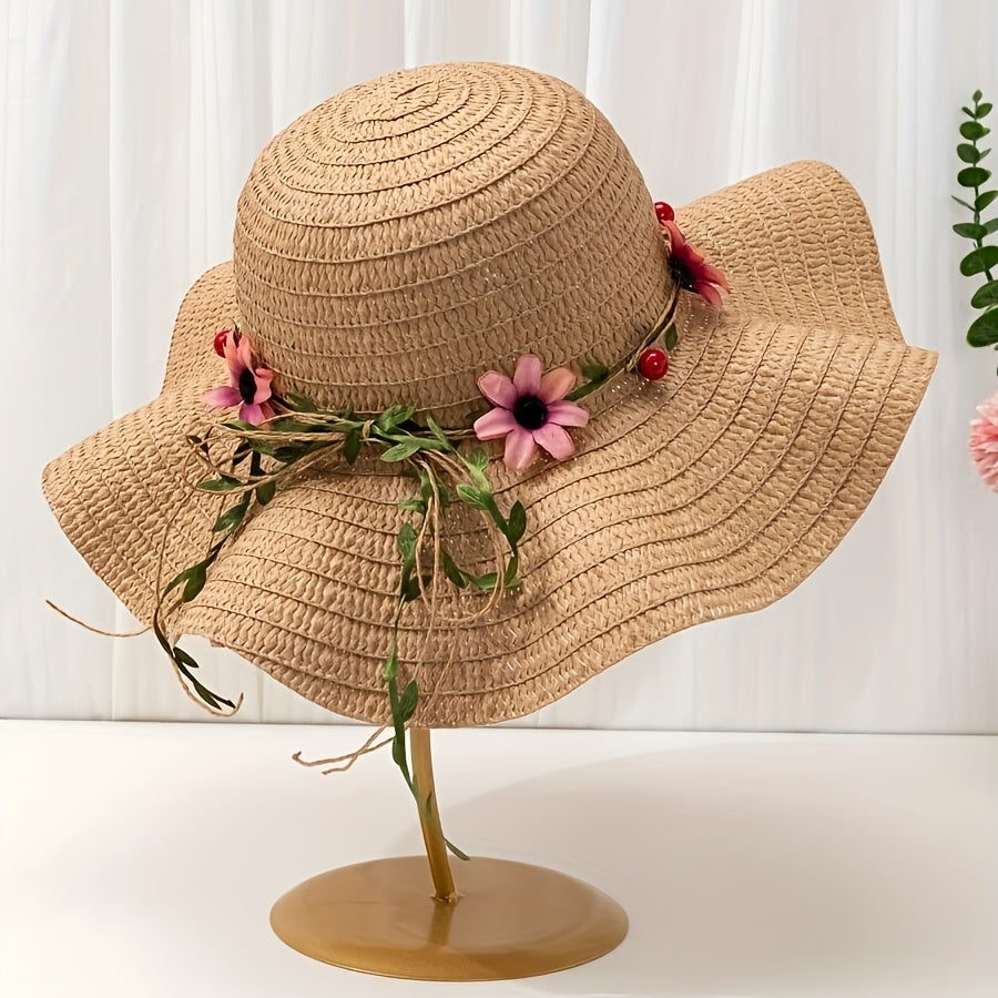 Chapeau d'été pour femmes avec motifs floraux et fruités – Solène