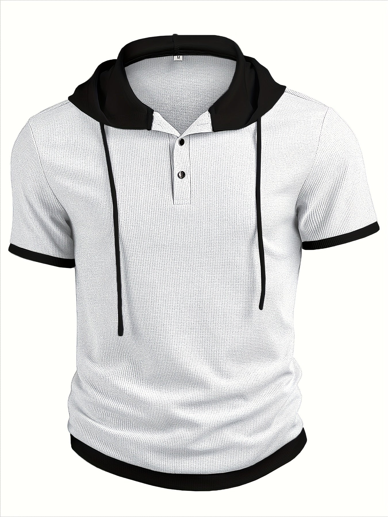 Zachary | Chemise décontractée en tricot pour homme avec capuche et boutons en métal