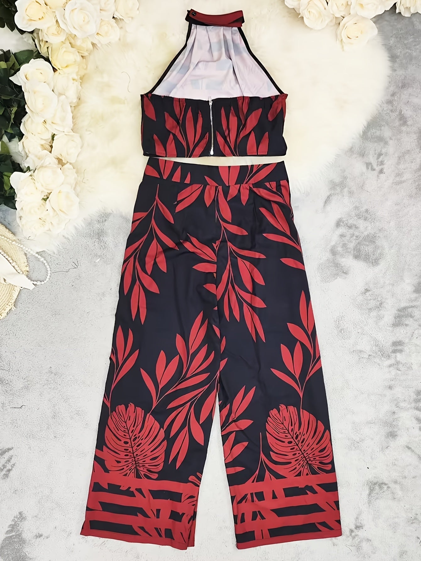 Hildur | Ensemble de deux pièces avec motif tropical